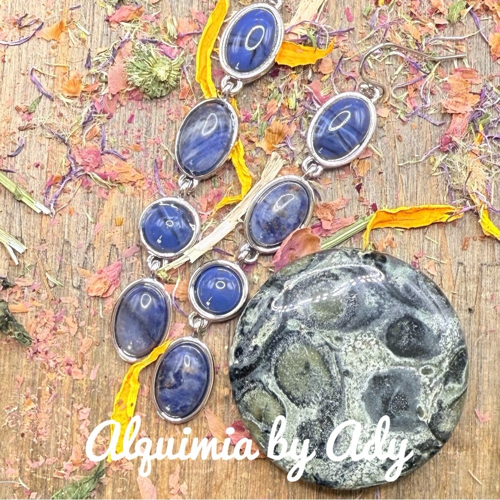 X-Long 5‑Inch Lapis Dangle Earrings — FALL
